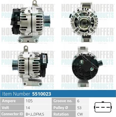 Hoffer H5510023 - Alternateur cwaw.fr