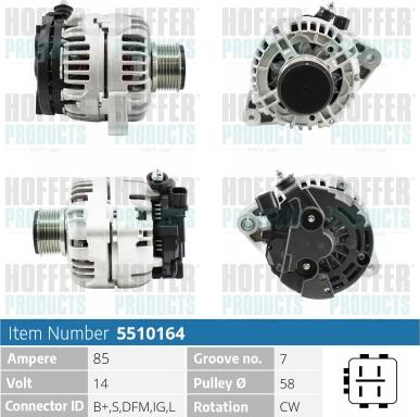 Hoffer H5510164 - Alternateur cwaw.fr