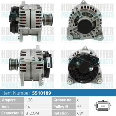 Hoffer H5510189 - Alternateur cwaw.fr