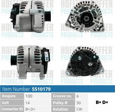 Hoffer H5510179 - Alternateur cwaw.fr