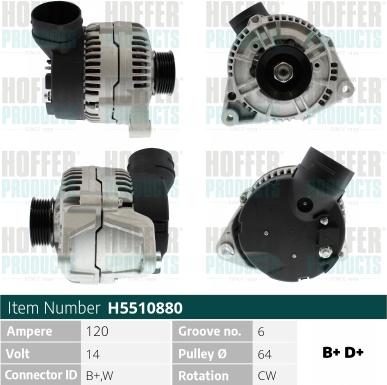 Hoffer H5510880 - Alternateur cwaw.fr