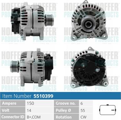 Hoffer H5510399 - Alternateur cwaw.fr