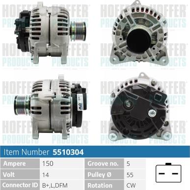 Hoffer H5510304 - Alternateur cwaw.fr