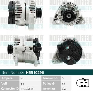 Hoffer H5510296G - Alternateur cwaw.fr