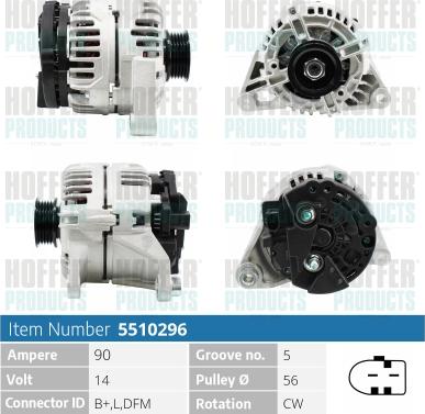 Hoffer H5510296 - Alternateur cwaw.fr