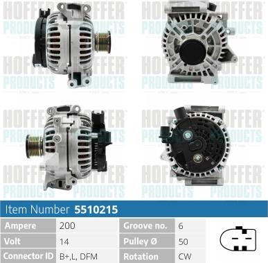 Hoffer H5510215 - Alternateur cwaw.fr