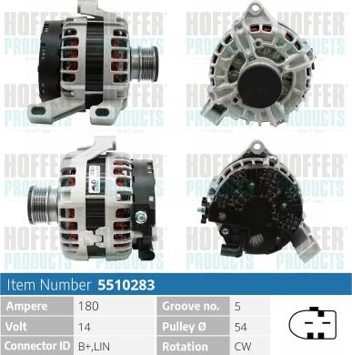 Hoffer H5510283 - Alternateur cwaw.fr