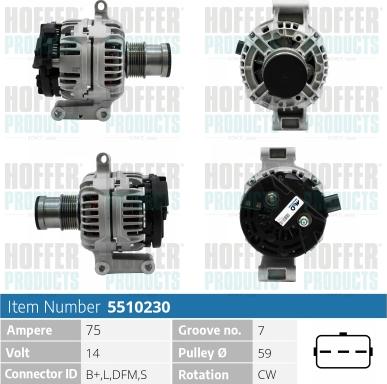 Hoffer H5510230 - Alternateur cwaw.fr