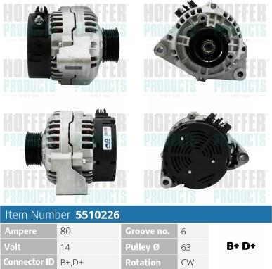 Hoffer H5510226 - Alternateur cwaw.fr