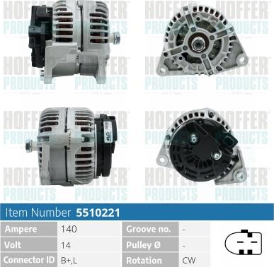 Hoffer H5510221 - Alternateur cwaw.fr