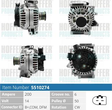 Hoffer H5510274 - Alternateur cwaw.fr