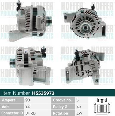 Hoffer H5535973 - Alternateur cwaw.fr