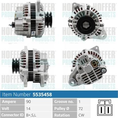 Hoffer H5535458 - Alternateur cwaw.fr