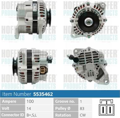 Hoffer H5535462 - Alternateur cwaw.fr