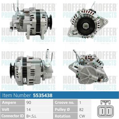 Hoffer H5535438 - Alternateur cwaw.fr