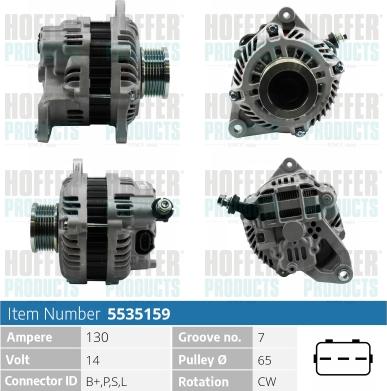 Hoffer H5535159 - Alternateur cwaw.fr