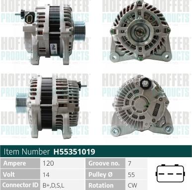 Hoffer H55351019 - Alternateur cwaw.fr