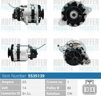 Hoffer H5535139 - Alternateur cwaw.fr