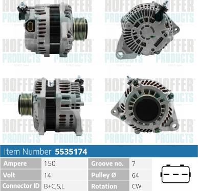 Hoffer H5535174 - Alternateur cwaw.fr