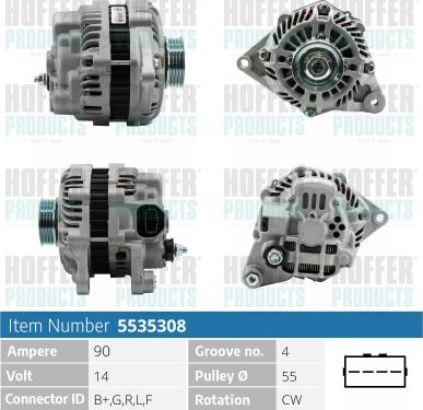 Hoffer H5535308 - Alternateur cwaw.fr