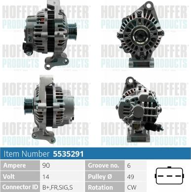 Hoffer H5535291 - Alternateur cwaw.fr