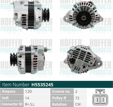 Hoffer H5535245 - Alternateur cwaw.fr