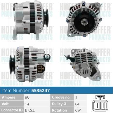 Hoffer H5535247 - Alternateur cwaw.fr