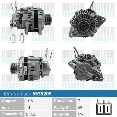 Hoffer H5535209 - Alternateur cwaw.fr