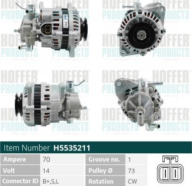 Hoffer H5535211 - Alternateur cwaw.fr