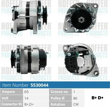 Hoffer H5530044 - Alternateur cwaw.fr