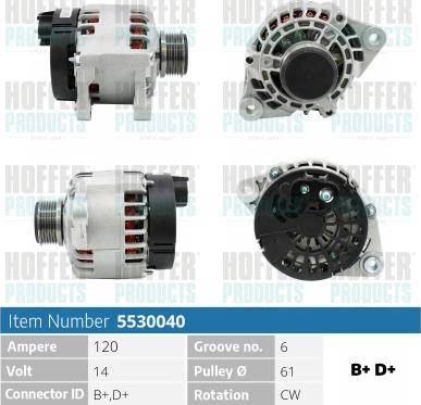 Hoffer H5530040 - Alternateur cwaw.fr