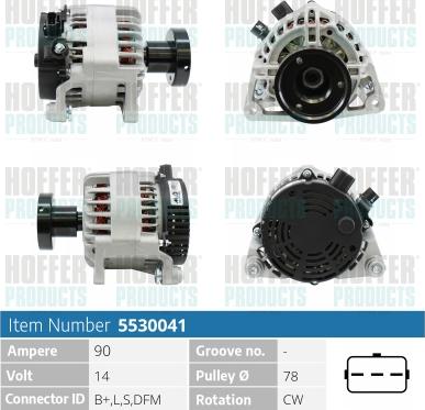 Hoffer H5530041 - Alternateur cwaw.fr