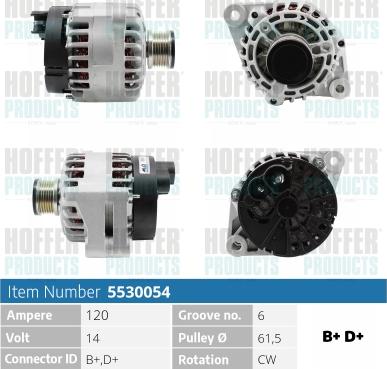 Hoffer H5530054 - Alternateur cwaw.fr