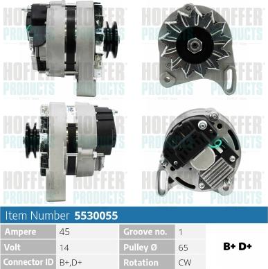 Hoffer H5530055 - Alternateur cwaw.fr