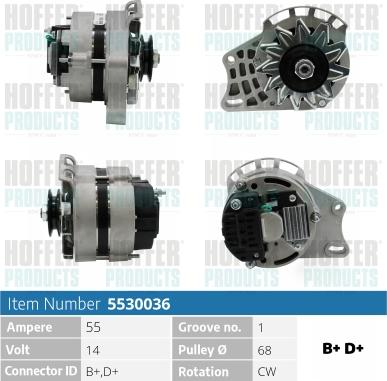 Hoffer H5530036 - Alternateur cwaw.fr