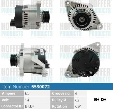 Hoffer H5530072 - Alternateur cwaw.fr