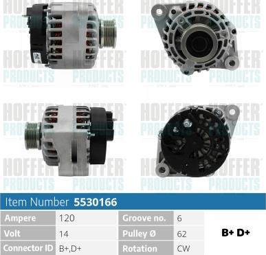 Hoffer H5530166 - Alternateur cwaw.fr