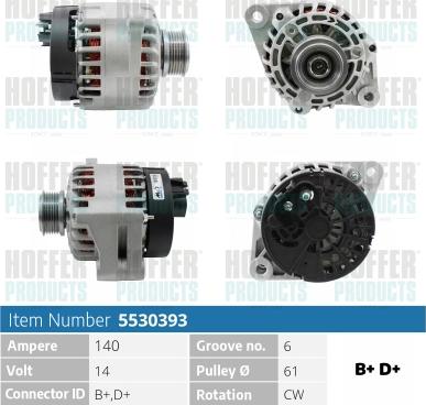 Hoffer H5530393 - Alternateur cwaw.fr