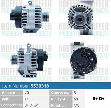 Hoffer H5530318 - Alternateur cwaw.fr