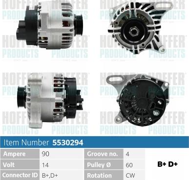 Hoffer H5530294 - Alternateur cwaw.fr