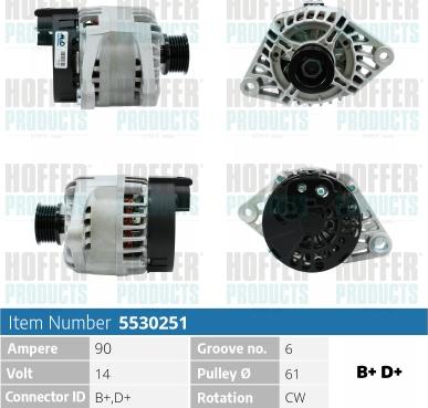 Hoffer H5530251 - Alternateur cwaw.fr