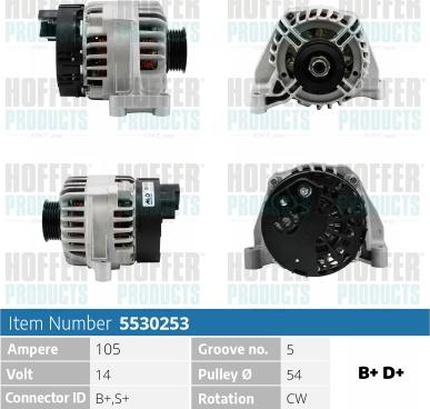 Hoffer H5530253 - Alternateur cwaw.fr