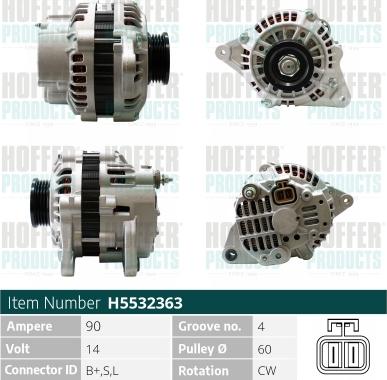 Hoffer H5532363 - Alternateur cwaw.fr