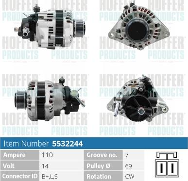 Hoffer H5532244 - Alternateur cwaw.fr