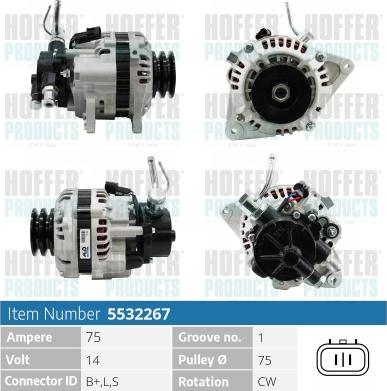 Hoffer H5532267 - Alternateur cwaw.fr