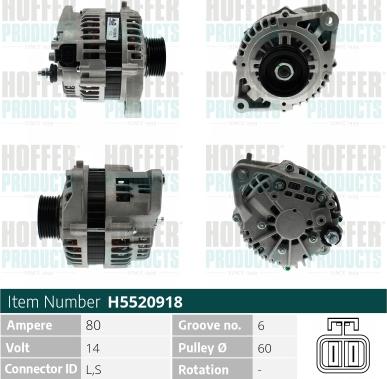 Hoffer H5520918 - Alternateur cwaw.fr