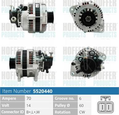 Hoffer H5520440 - Alternateur cwaw.fr