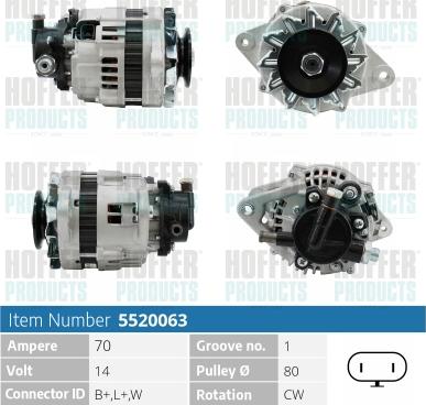 Hoffer H5520063 - Alternateur cwaw.fr