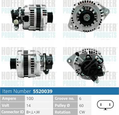 Hoffer H5520039 - Alternateur cwaw.fr