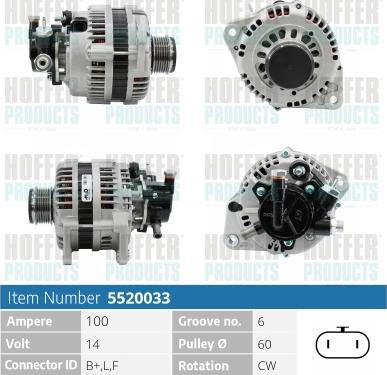 Hoffer H5520033 - Alternateur cwaw.fr